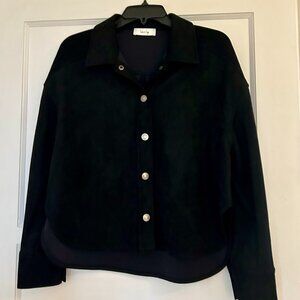 Sadie & Sage Black Button Down Top